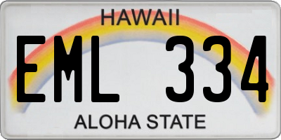 HI license plate EML334