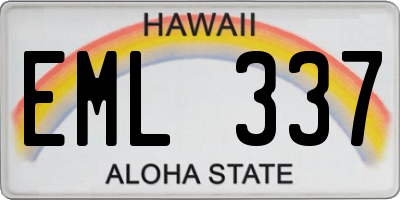 HI license plate EML337