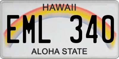 HI license plate EML340