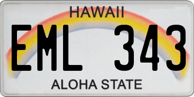 HI license plate EML343