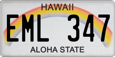 HI license plate EML347