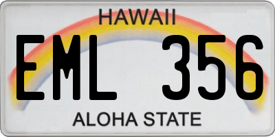 HI license plate EML356