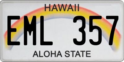 HI license plate EML357