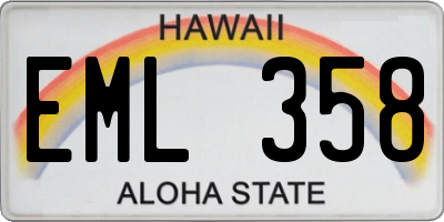 HI license plate EML358