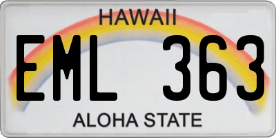HI license plate EML363