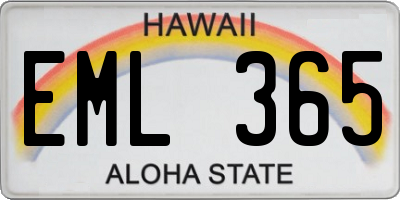 HI license plate EML365