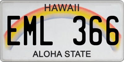 HI license plate EML366