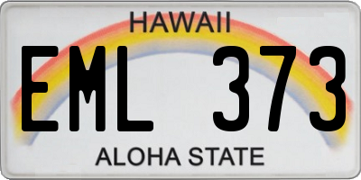 HI license plate EML373