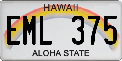 HI license plate EML375