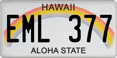 HI license plate EML377