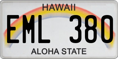 HI license plate EML380