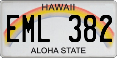 HI license plate EML382