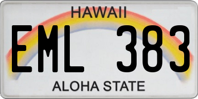 HI license plate EML383