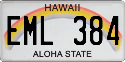 HI license plate EML384
