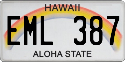 HI license plate EML387