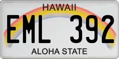 HI license plate EML392