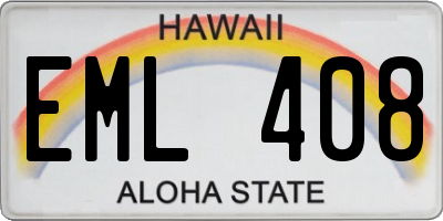 HI license plate EML408