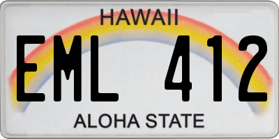 HI license plate EML412