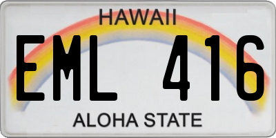 HI license plate EML416