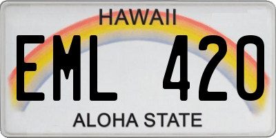 HI license plate EML420