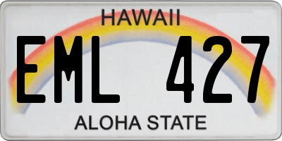 HI license plate EML427
