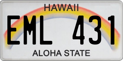 HI license plate EML431