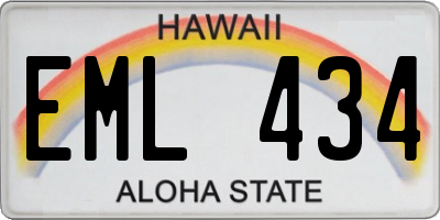 HI license plate EML434