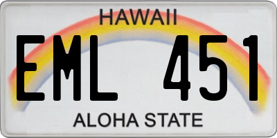 HI license plate EML451