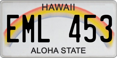HI license plate EML453