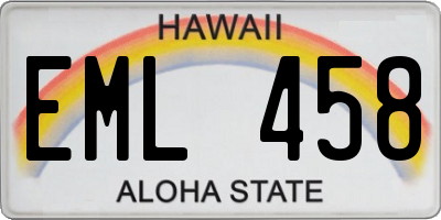HI license plate EML458