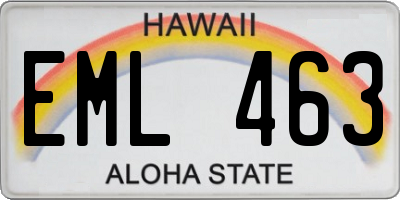 HI license plate EML463