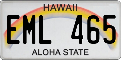 HI license plate EML465