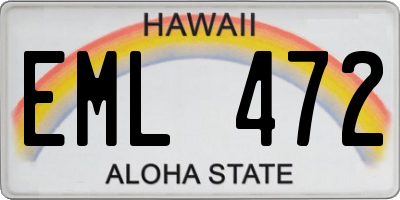 HI license plate EML472
