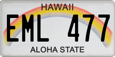 HI license plate EML477