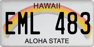 HI license plate EML483