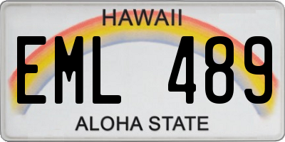 HI license plate EML489
