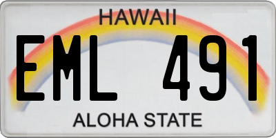 HI license plate EML491