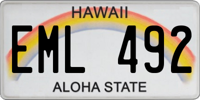 HI license plate EML492