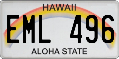 HI license plate EML496