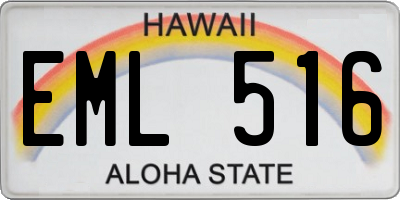 HI license plate EML516