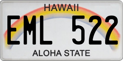 HI license plate EML522
