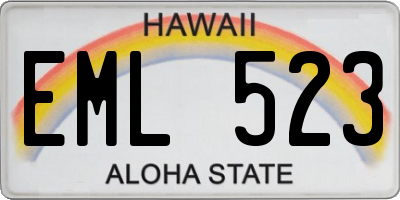 HI license plate EML523