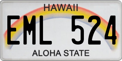 HI license plate EML524