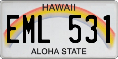 HI license plate EML531