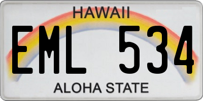 HI license plate EML534