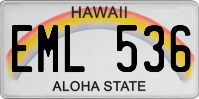 HI license plate EML536