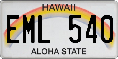 HI license plate EML540