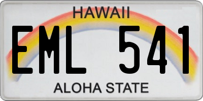 HI license plate EML541