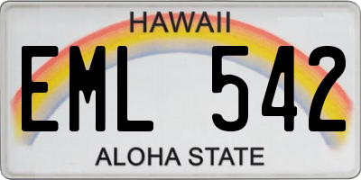 HI license plate EML542