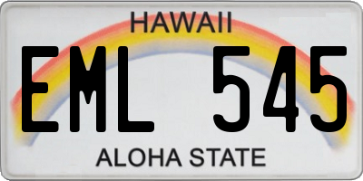 HI license plate EML545